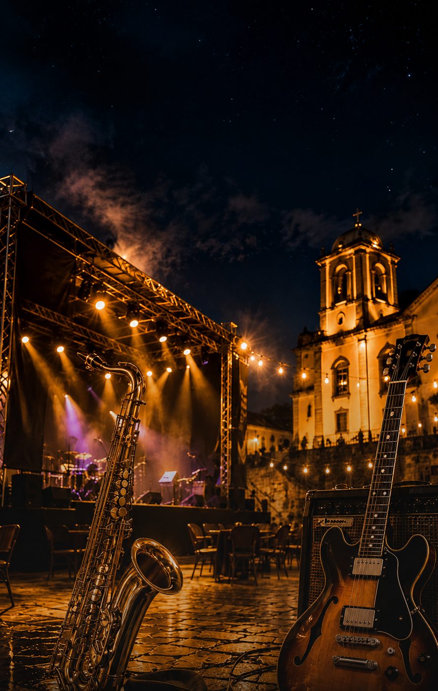 Palco do festival de jazz e blues de Ipiabas